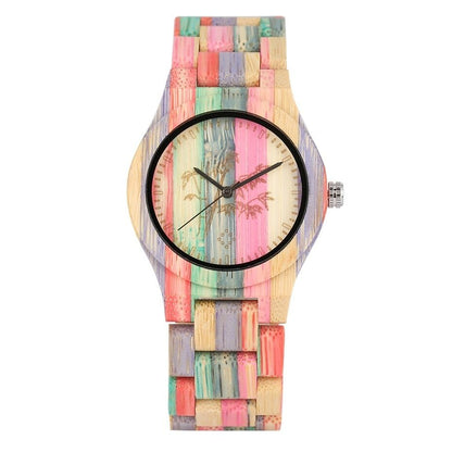Colorful Bamboo Wood Couple Watch