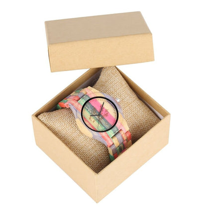 Colorful Bamboo Wood Couple Watch
