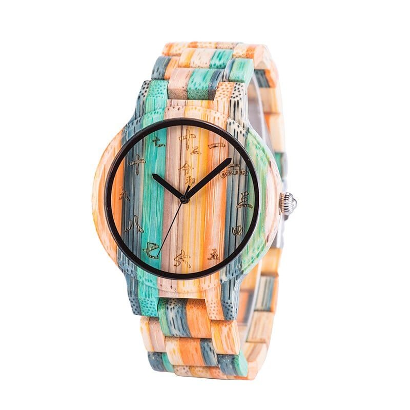 Colorful Couple Wood Watch