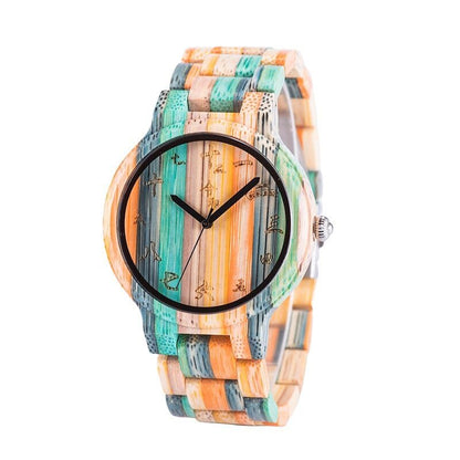 Colorful Couple Wood Watch