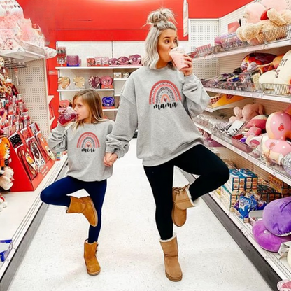 Rainbow Sweaters for Mother and Daughter