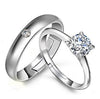 Couples Engagement Silver Rings