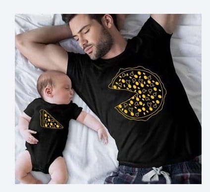 Dad and Son Matching Pizza T-shirts