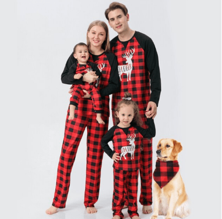 Family Christmas Pajamas with Dog