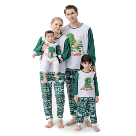 Family Green Pajama Sets Christmas