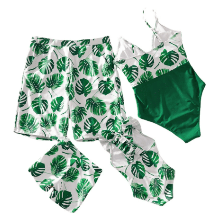 Family Matching Green Swimsuit