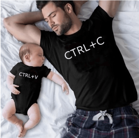 Father and Son matching Copy-paste T-shirts