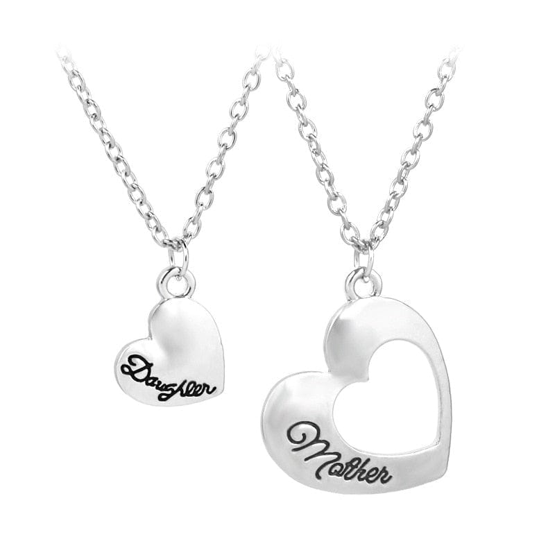 Heart Necklace Mother Daughter
