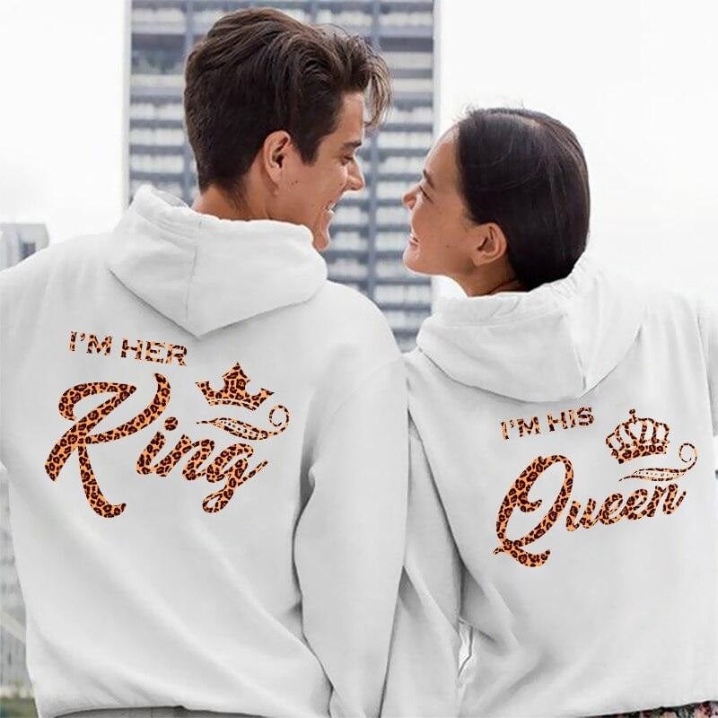 Her King His Queen Couple Hoodies Matching Outfits