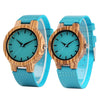Leather Strap Blue Couple Watch