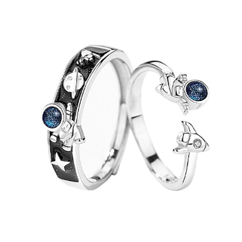 Matching Astronaut Rings for Couples