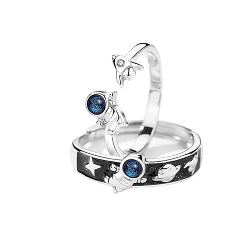 Matching Astronaut Rings for Couples