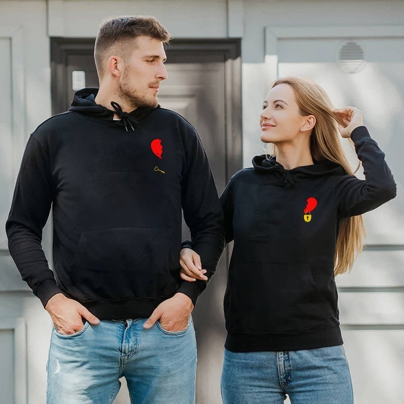 Matching Couple Heart Hoodies