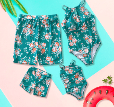 Matching Family Floral Swimsuits
