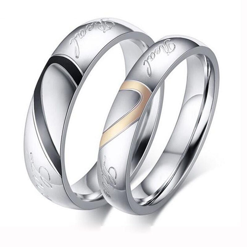 Matching Heart Couple Rings