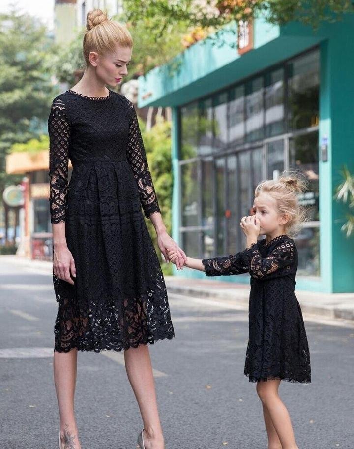 Matching Mum and Baby Lace Dresses