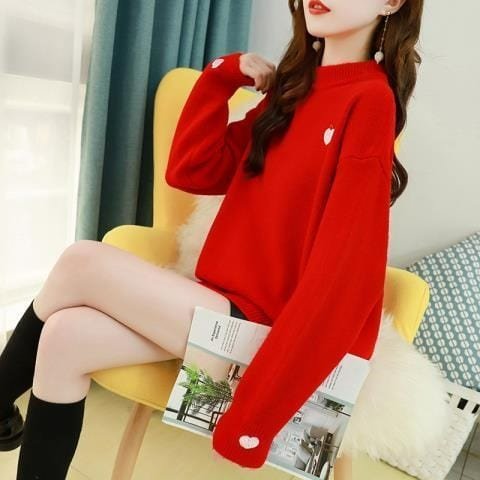 Matching Red Sweatshirts for Couples