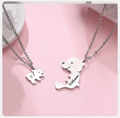 Mom and Daughter Pendant Necklace