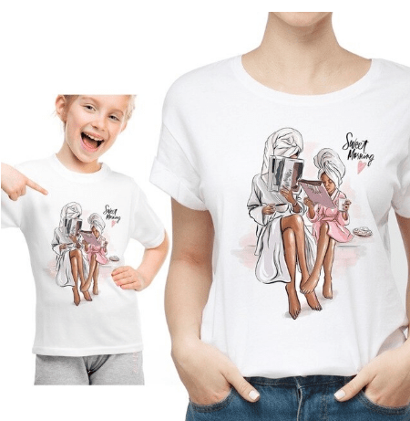 Mom and Daughter T-shirts Set