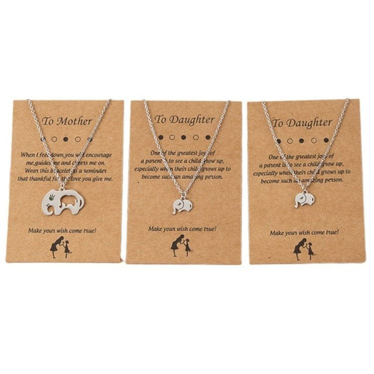 Mother and Daughter Elephant Necklace
