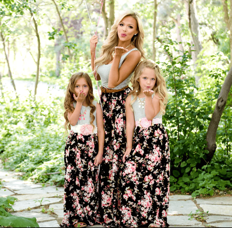 Mother and Daughter Matching Party Dresses