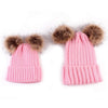 Mother and Daughter Matching Pompom Hats