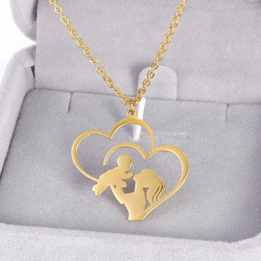 Mother and Daughter Pendant Necklace