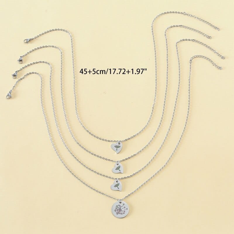 Mother and Daughter Sterling Silver Necklace