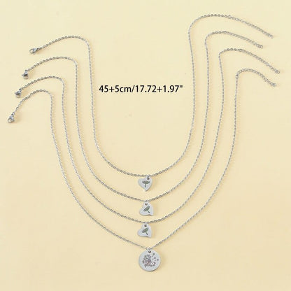 Mother and Daughter Sterling Silver Necklace
