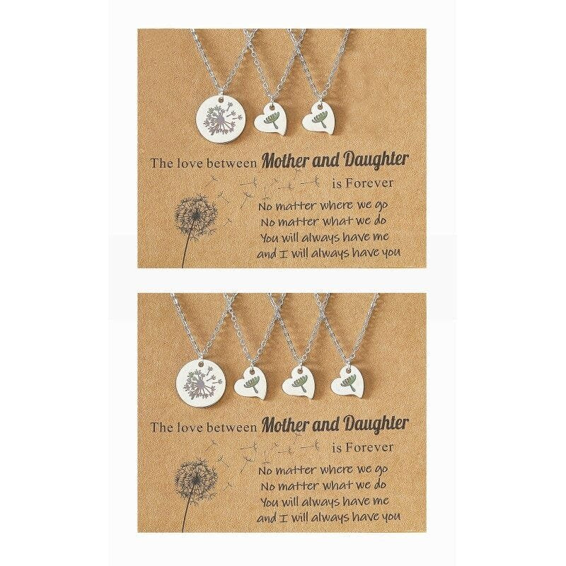 Mother and Daughter Sterling Silver Necklace