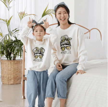 Mother and Daughter White Sweaters