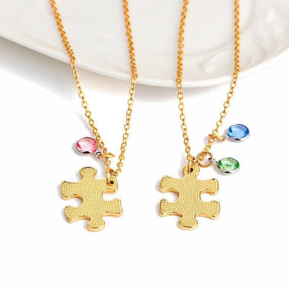 Mother Daughter Puzzle Necklace