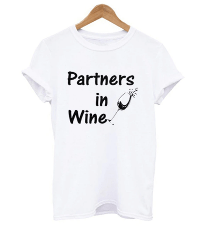Partners in wine T-shirts for BBF