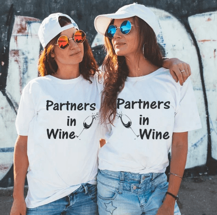 Partners in wine T-shirts for BBF