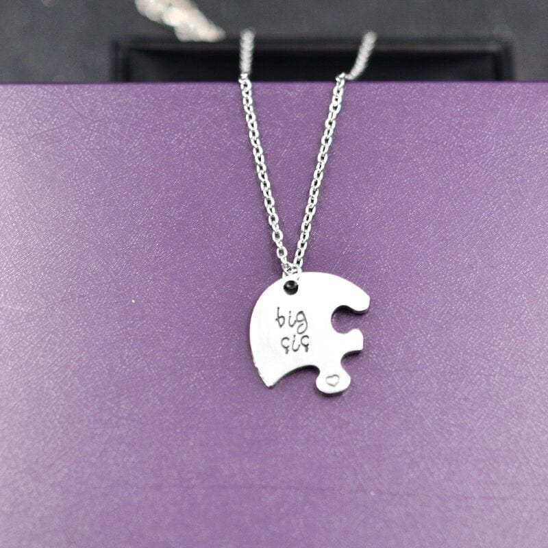 Silver Sister Heart Necklaces