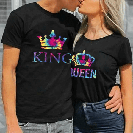 Tee shirt couple le roi et la reine du bal