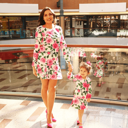 White Floral Mommy and Me Dress
