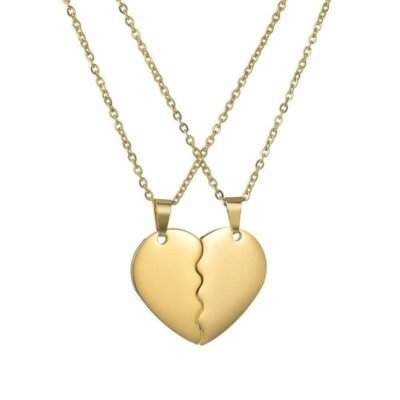 2 Half Heart Necklaces Couples