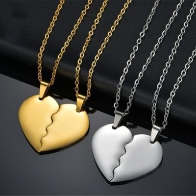 2 Half Heart Necklaces Couples