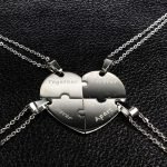 4 Piece Best Friends Heart Necklace