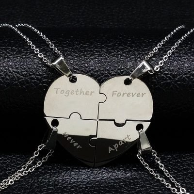 4 Piece Best Friends Heart Necklace