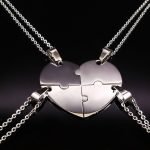 4 Piece Best Friends Heart Necklace