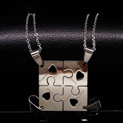 4 Puzzle Piece Best Friend Necklaces