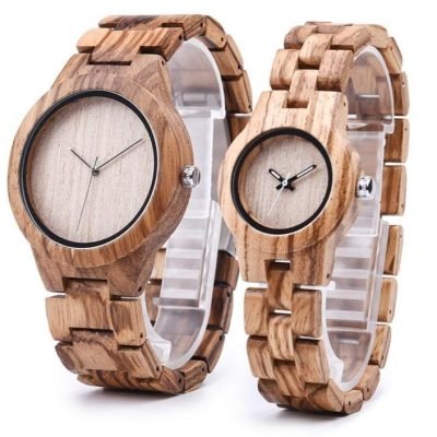 Bamboo Couple Watches Set