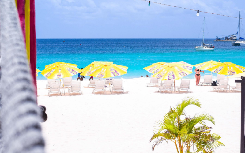 Barbados beach couple vacation