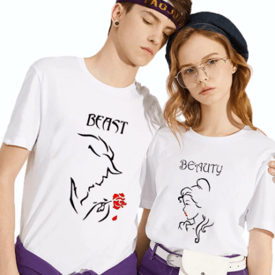 Beauty & Beast T-shirts for Couple