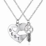 Best Friend Heart and Key Necklaces