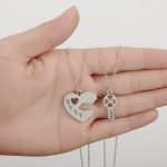 Best Friend Necklace Heart and Key