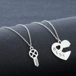 Best Friend Necklace Heart and Key