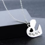 Best Friend Necklace Heart and Key